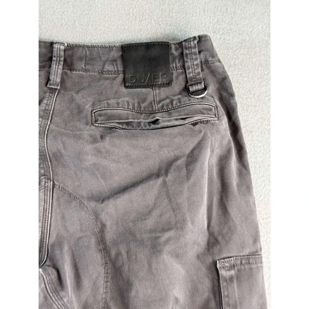 DU/ER Pants Mens 32x30 Gray Slim Fit Cargo Canvas Ankle Zip Travel MPTH1006